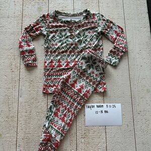 Posh Peanut Festive Red and Green Kids Pajama Set